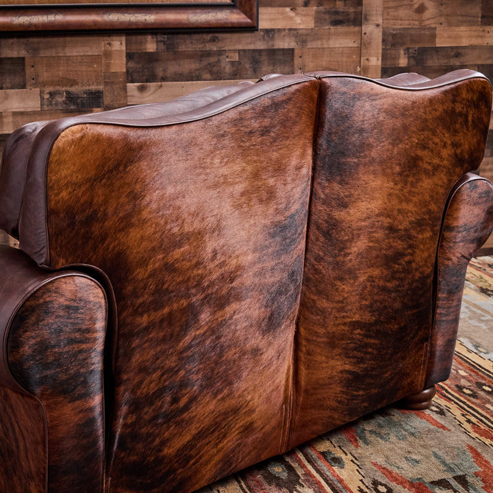 Katy Western Cowhide Reclining Loveseat
