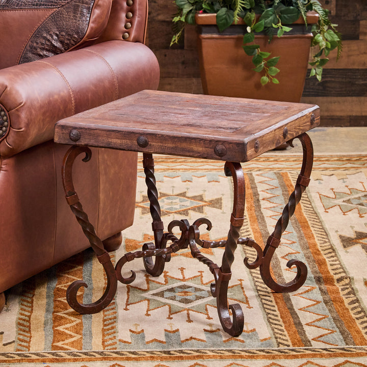 Iron Forged Square End Table
