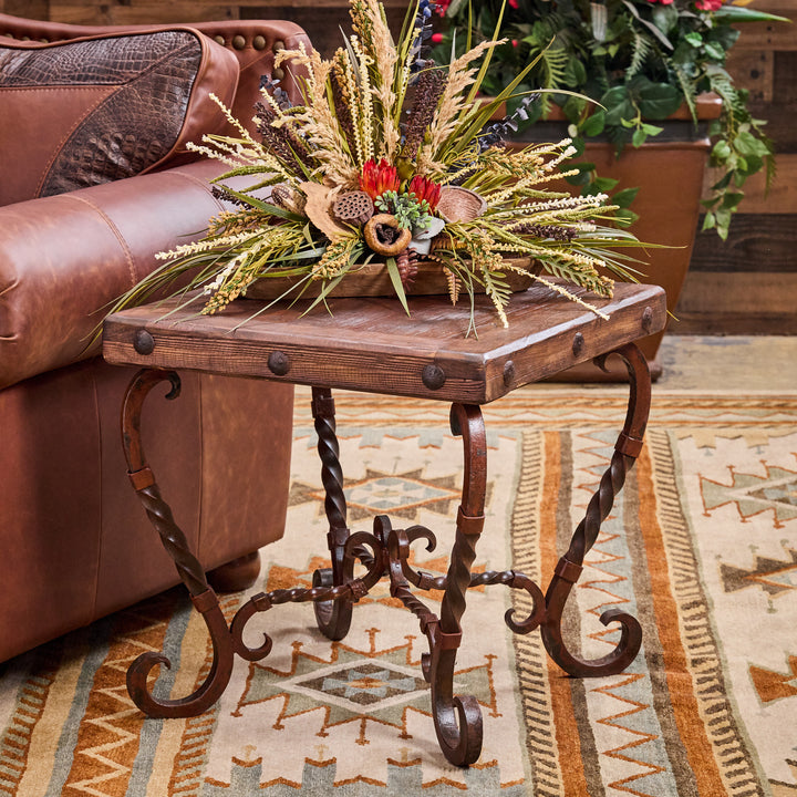 Iron Forged Square End Table
