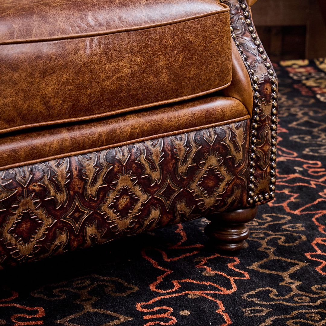 Dixie Western Leather Chair & Ottoman