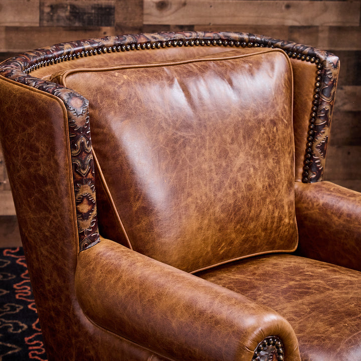 Dixie Western Leather Chair & Ottoman