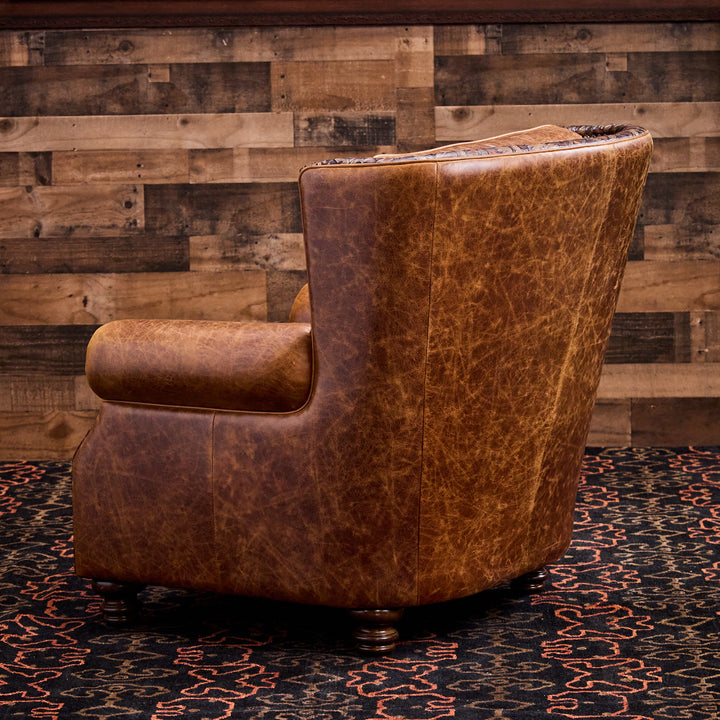 Dixie Western Leather Chair & Ottoman