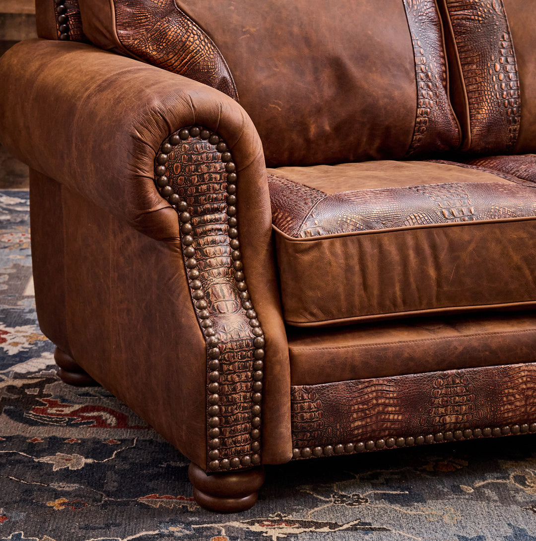 Copper Croc Leather Sofa