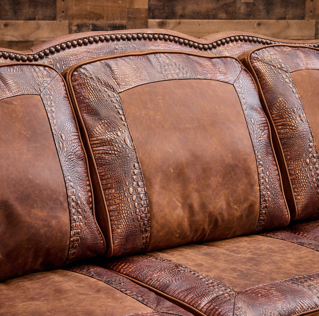 Copper Croc Leather Sofa