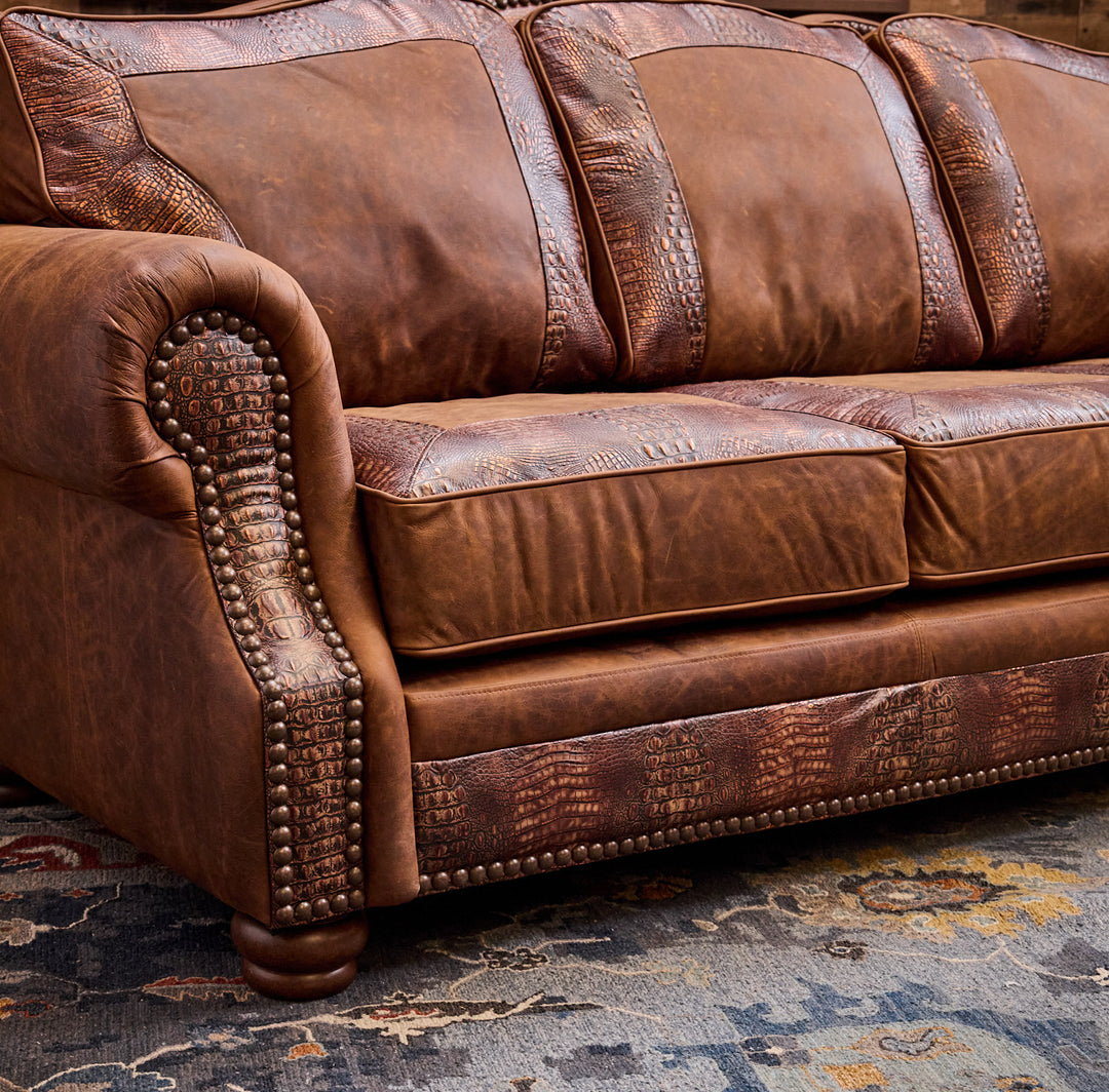 Copper Croc Leather Sofa