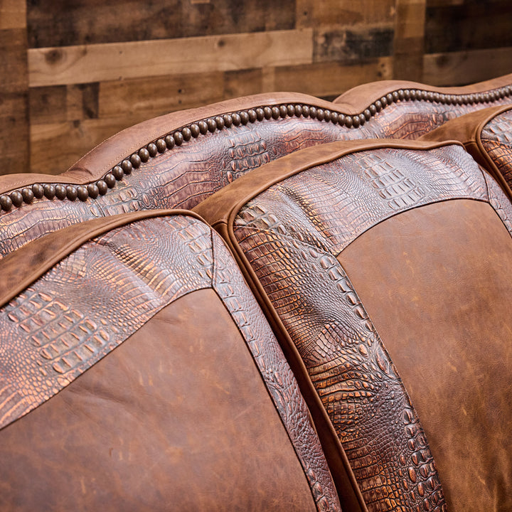 Copper Croc Leather Sofa