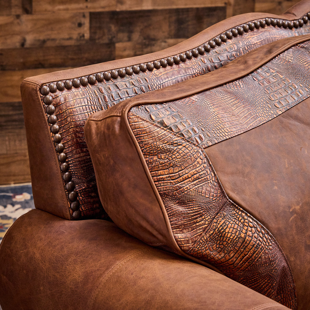 Copper Croc Leather Sofa