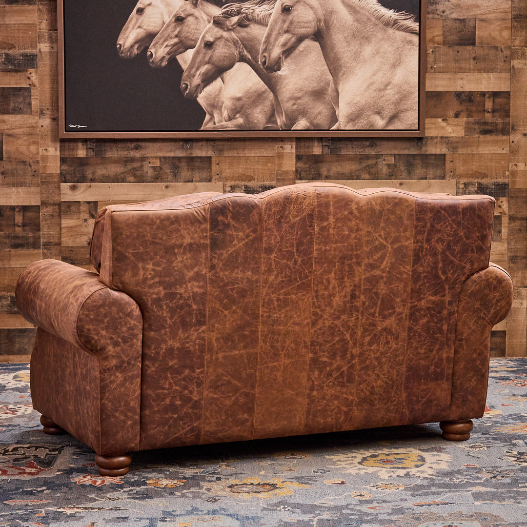 Copper Croc Leather Loveseat