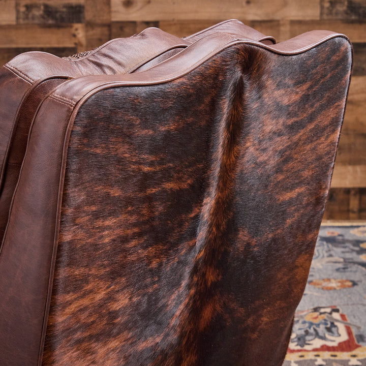 Katy Western Cowhide Swivel Recliner