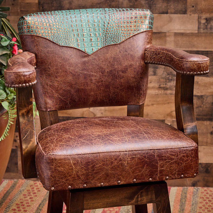 Dryland Western Leather Bar Stool