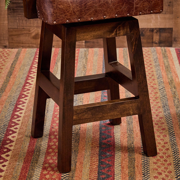 Dryland Western Leather Bar Stool