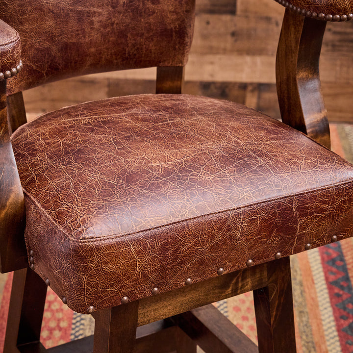 Dryland Western Leather Bar Stool
