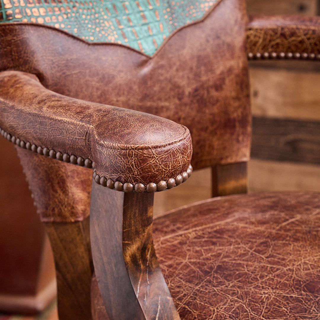 Dryland Western Leather Bar Stool