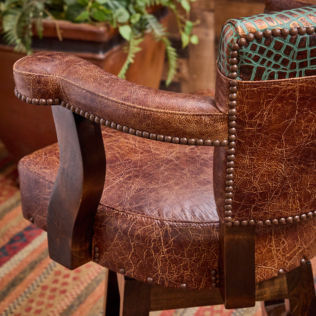 Dryland Western Leather Bar Stool