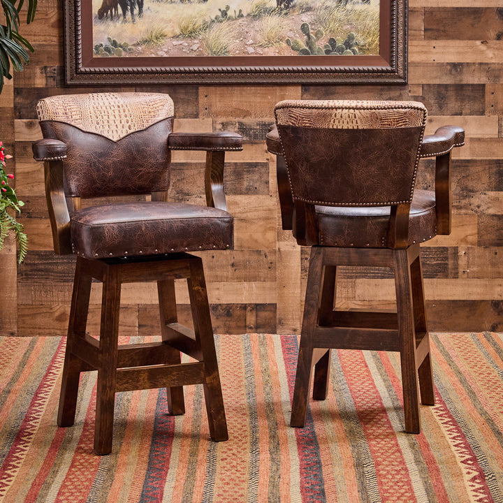 Tanner Western Leather Bar Stool