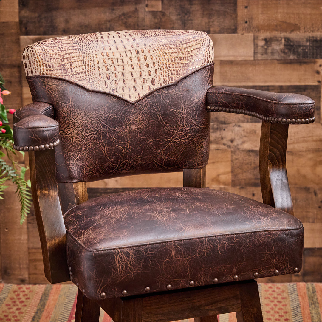 Tanner Western Leather Bar Stool