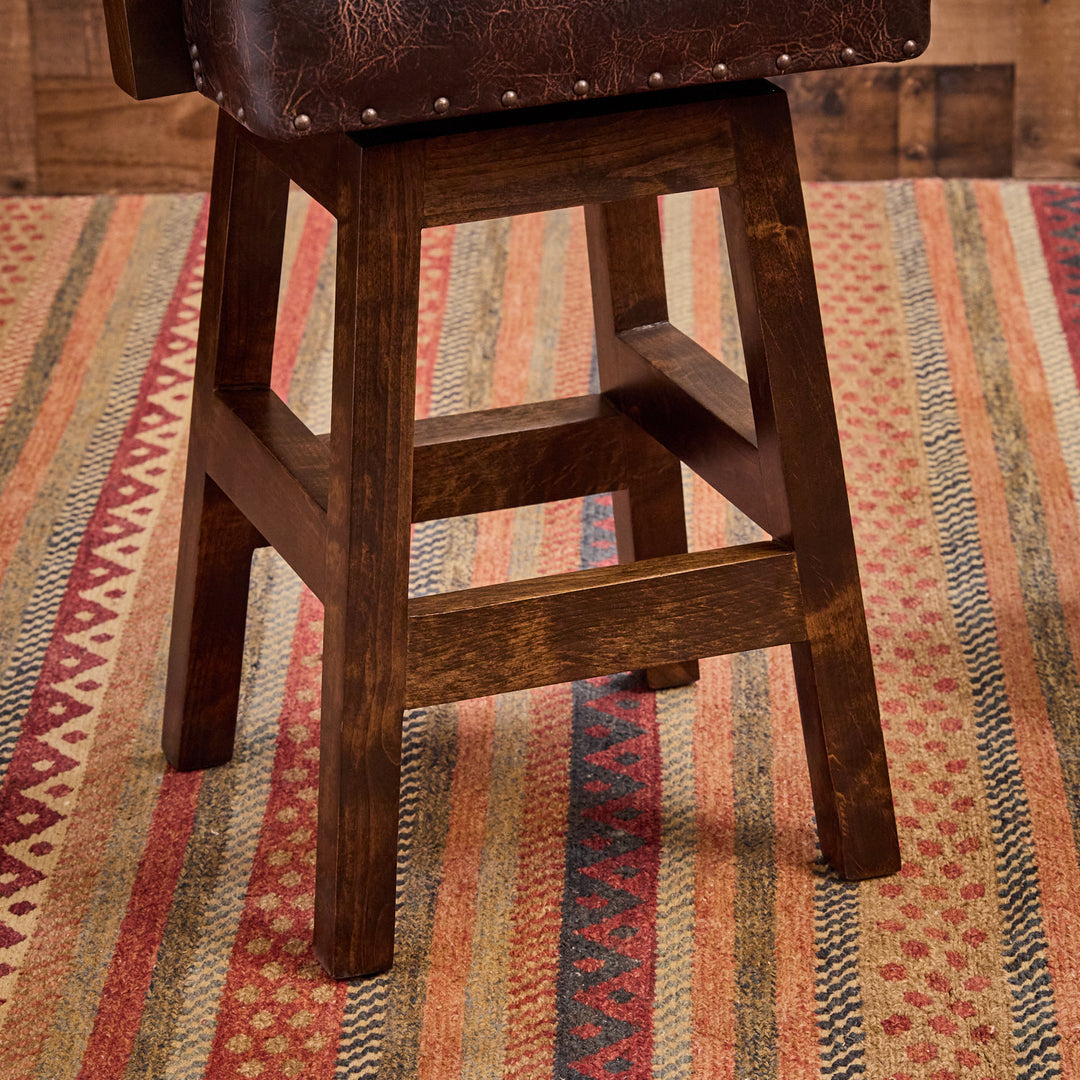 Tanner Western Leather Bar Stool