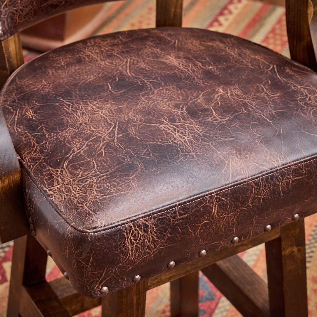 Tanner Western Leather Bar Stool