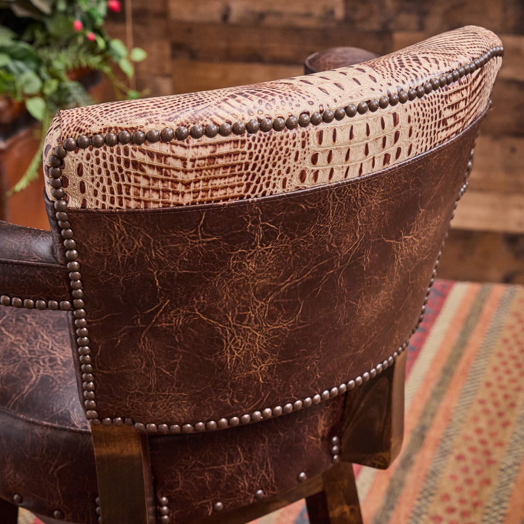 Tanner Western Leather Bar Stool