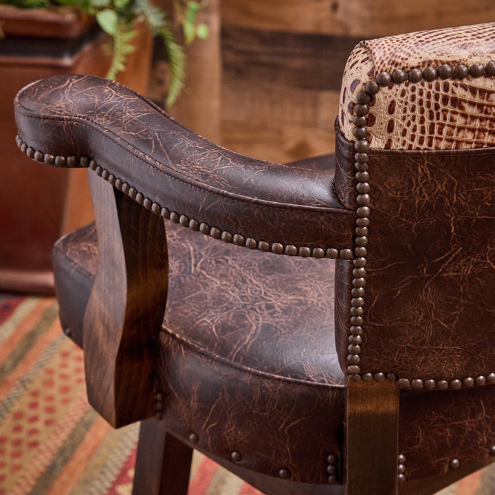 Tanner Western Leather Bar Stool