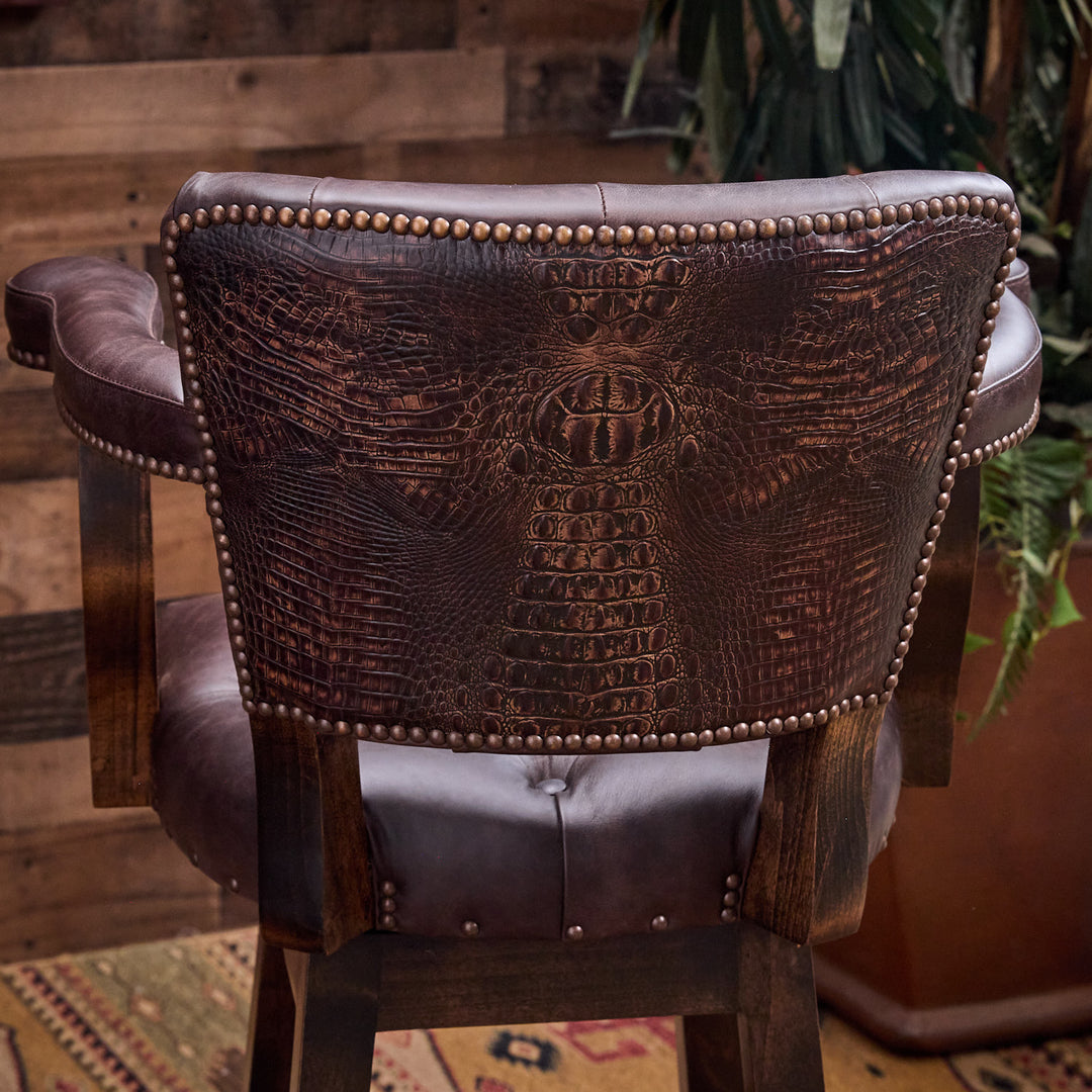 Palo Duro Croc Leather Barstool