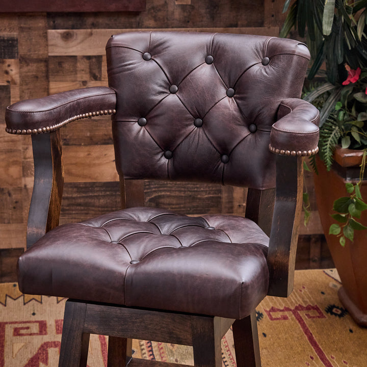 Palo Duro Croc Leather Barstool