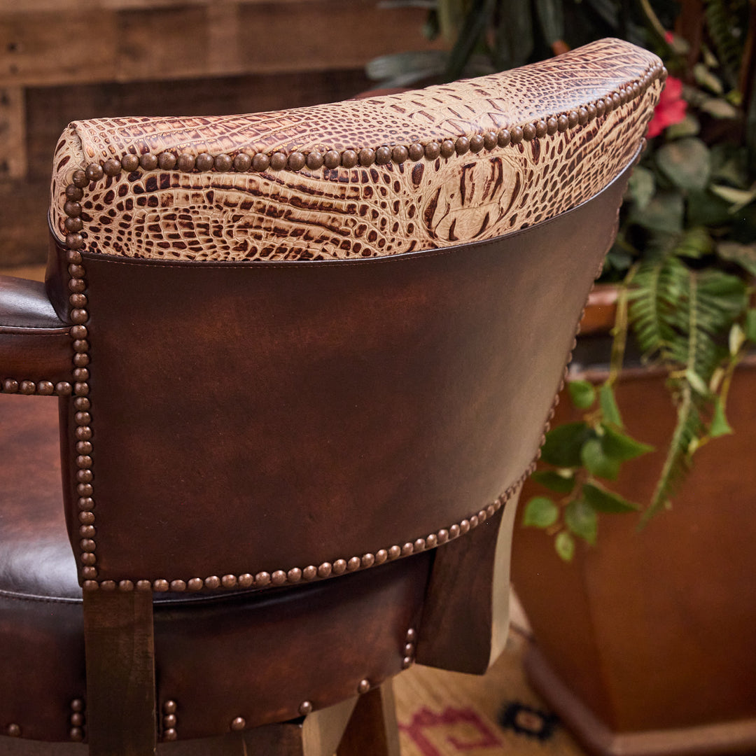 Aryanna Western Leather Bar Stool