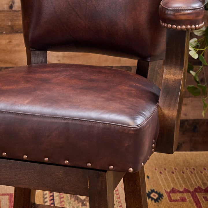 Aryanna Western Leather Bar Stool