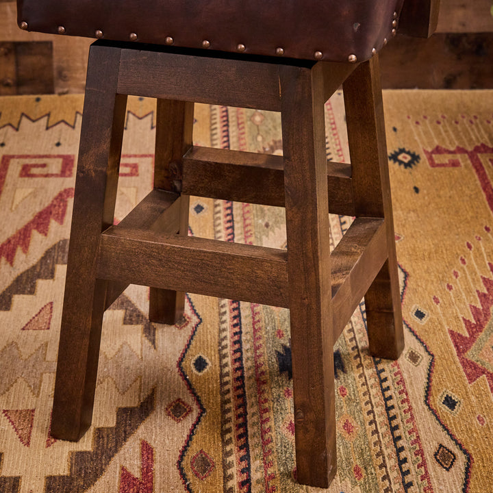 Aryanna Western Leather Bar Stool