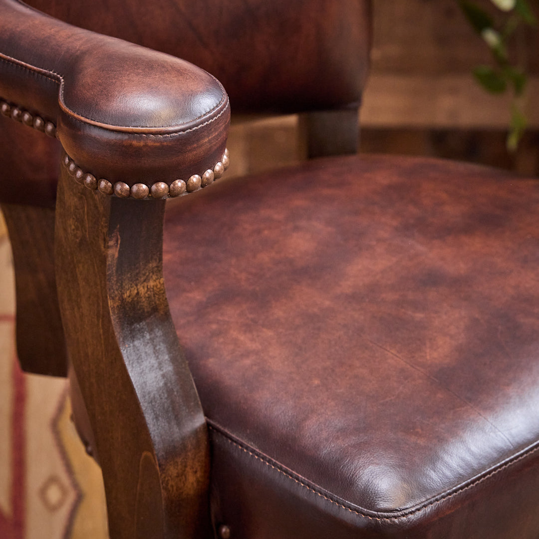 Aryanna Western Leather Bar Stool