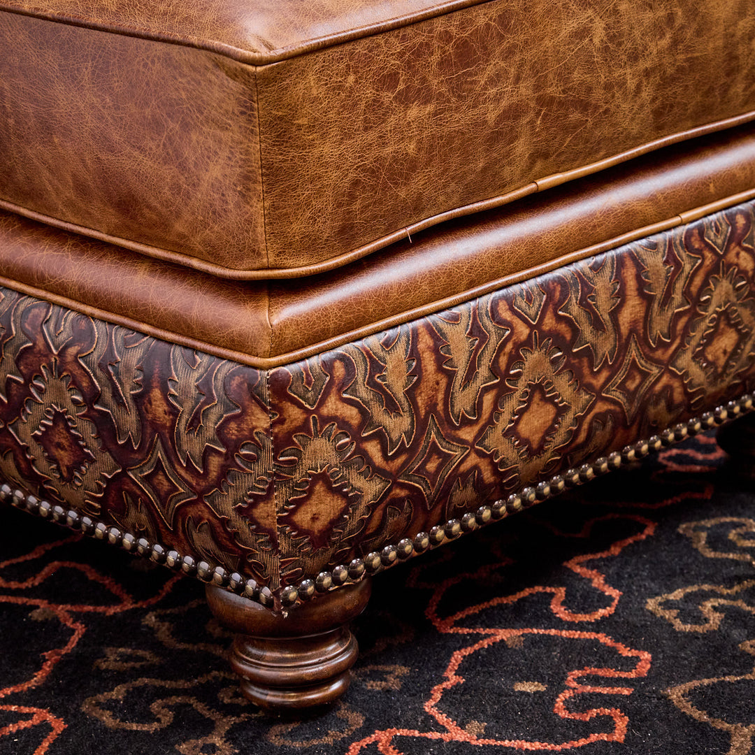 Dixie Western Leather Chair & Ottoman