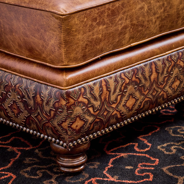 Dixie Western Leather Chair & Ottoman