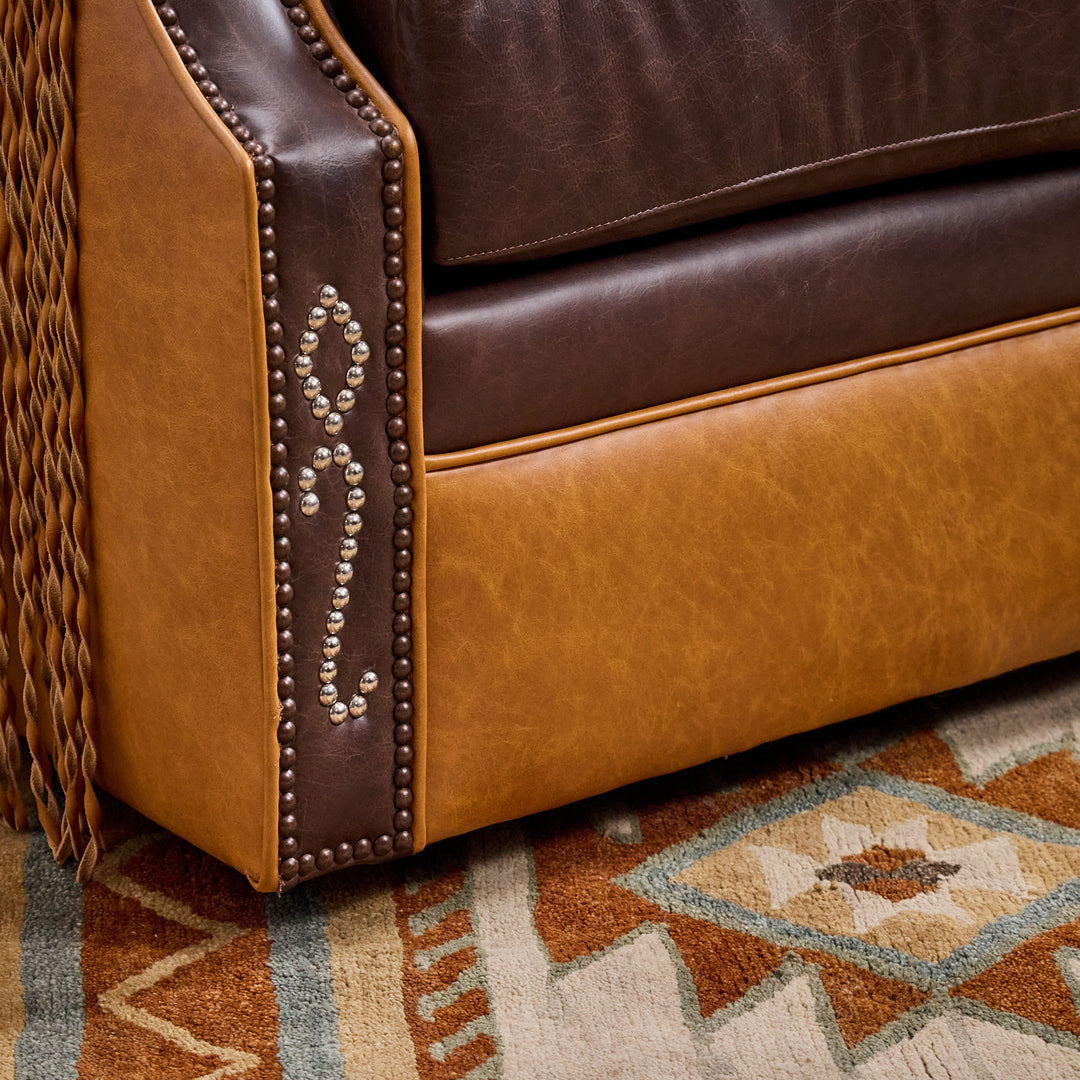 Idalou Western Leather & Cowhide Swivel Chair