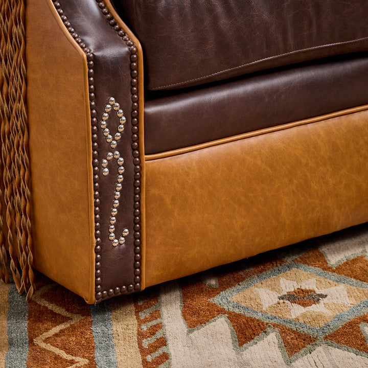 Idalou Western Leather & Cowhide Swivel Chair