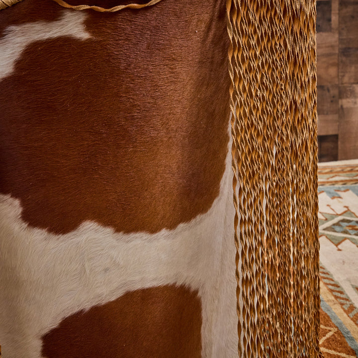 Idalou Western Leather & Cowhide Swivel Chair