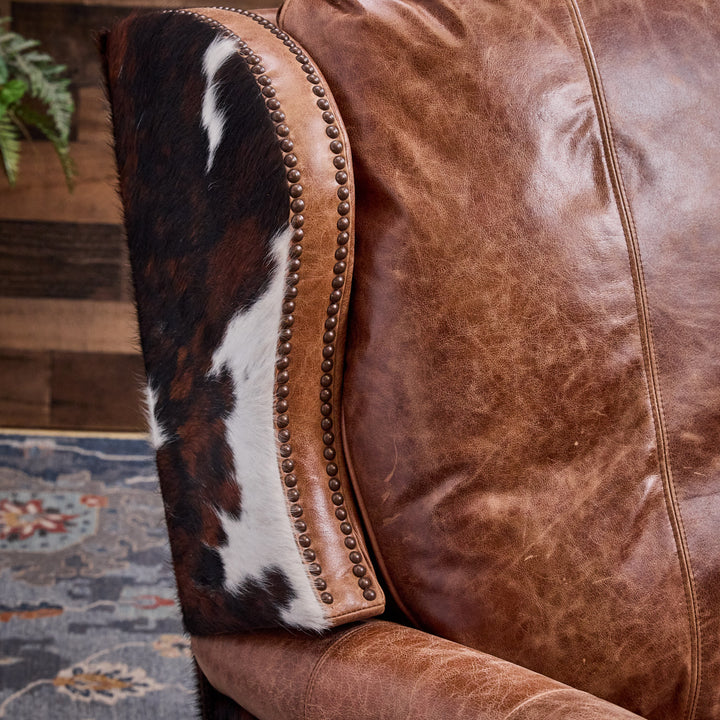 Bushland Western Leather and Cowhide Recliner