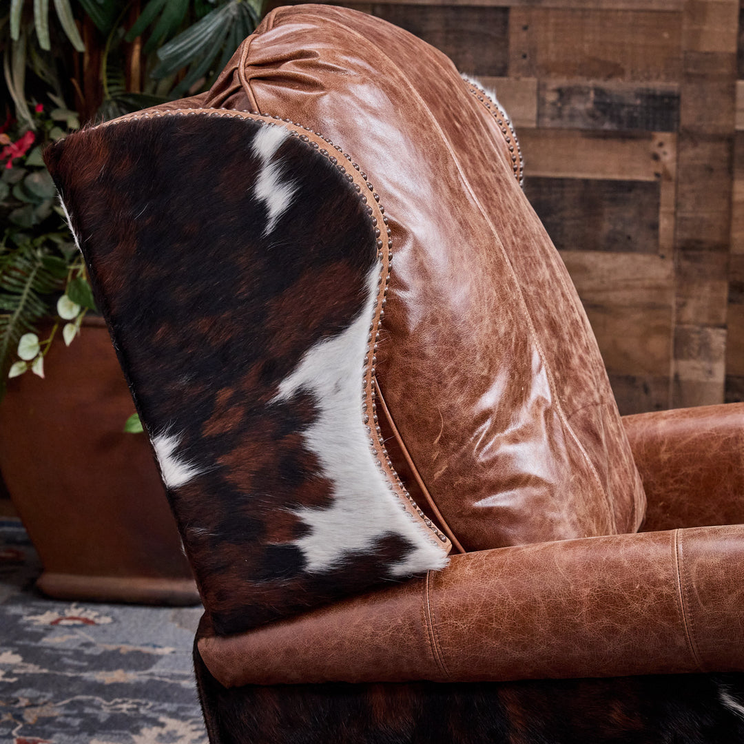 Bushland Western Leather and Cowhide Recliner