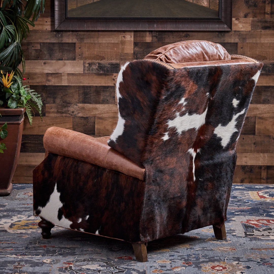 Bushland Western Leather and Cowhide Recliner