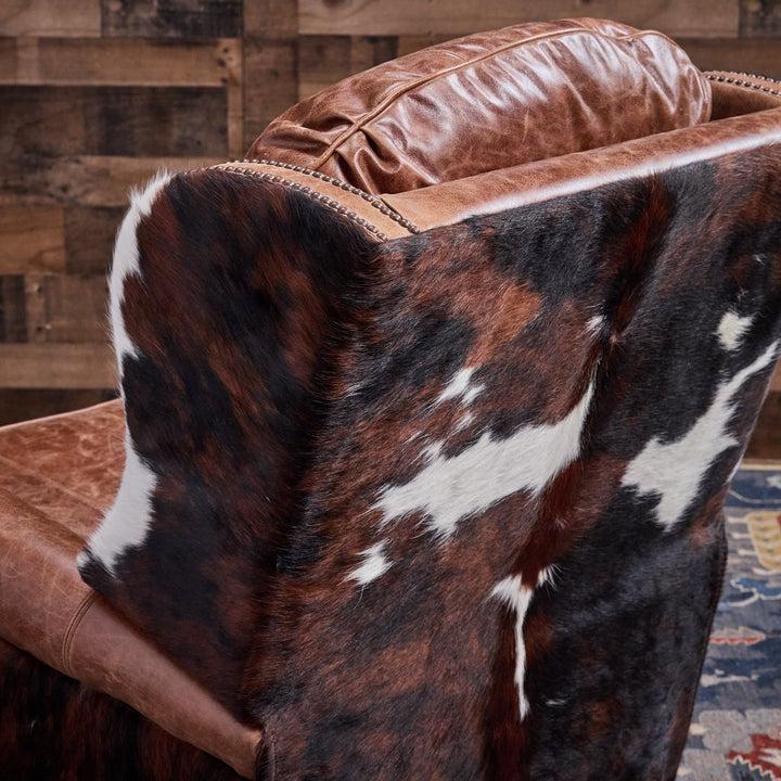 Bushland Western Leather and Cowhide Recliner