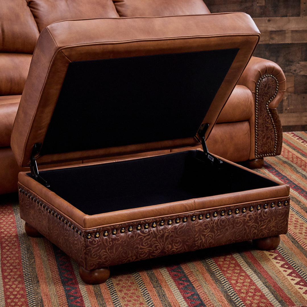 Coralino Legends Leather Storage Ottoman