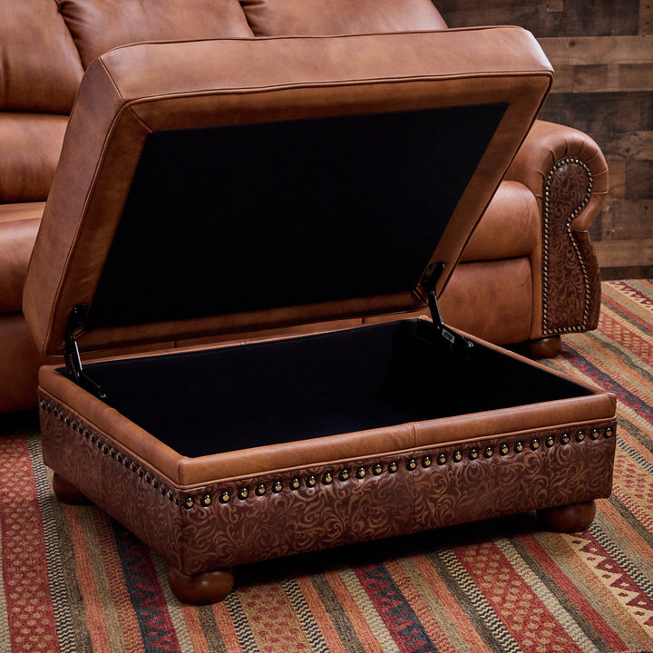 Coralino Legends Leather Storage Ottoman