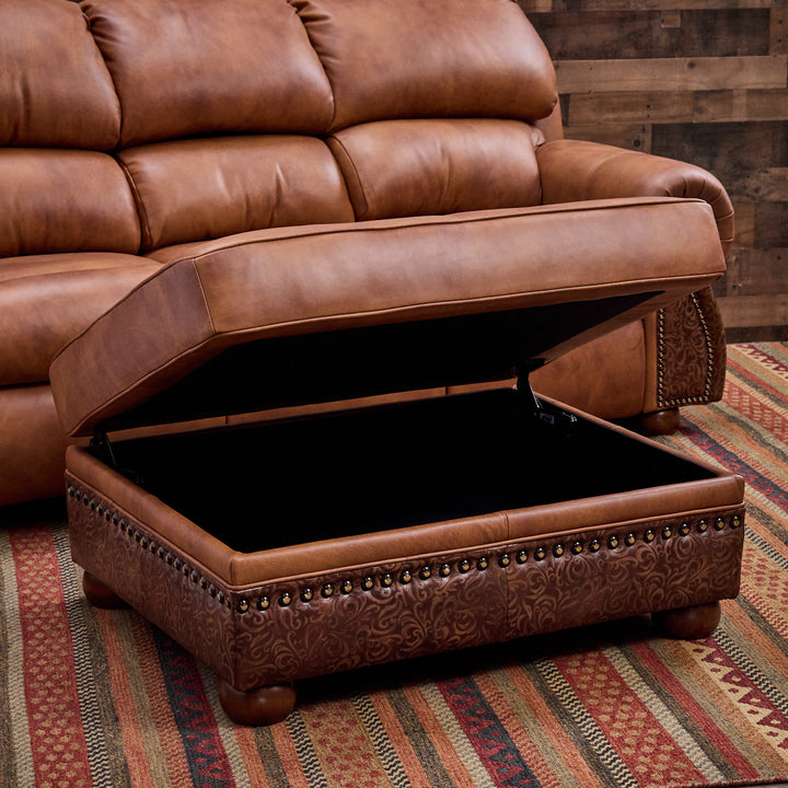 Coralino Legends Leather Storage Ottoman