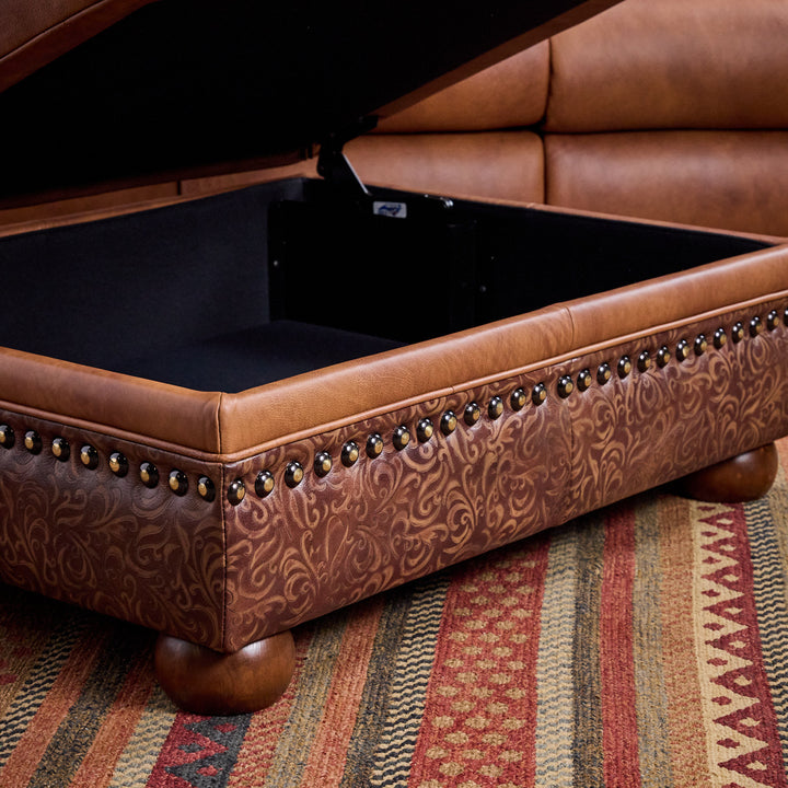 Coralino Legends Leather Storage Ottoman