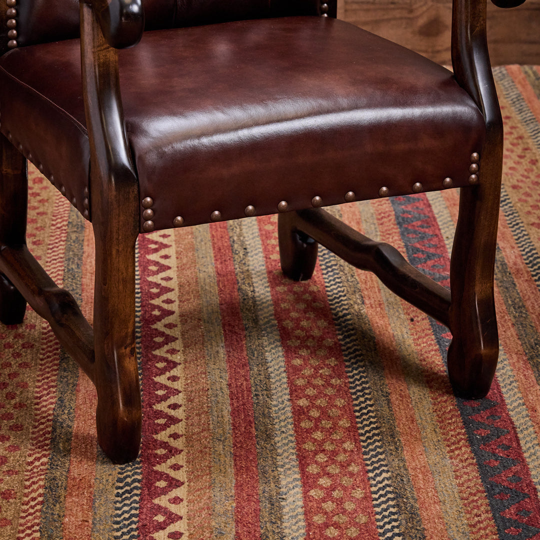 Bayou Vista Tufted Leather Arm Chair