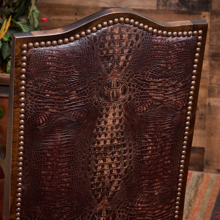 Bayou Vista Tufted Leather Arm Chair