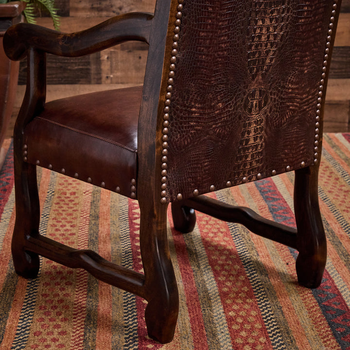Bayou Vista Tufted Leather Arm Chair
