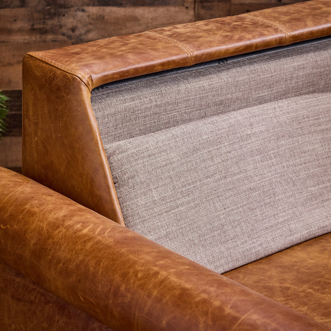 Bridgeport Sleeper Leather Loveseat