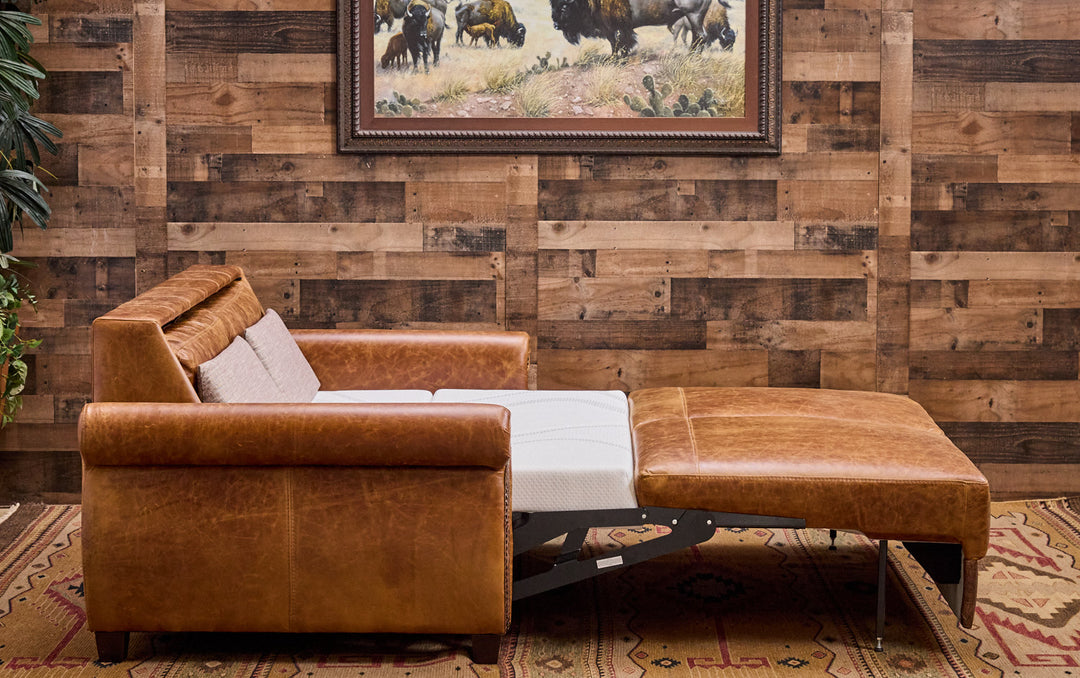 Bridgeport Sleeper Leather Loveseat