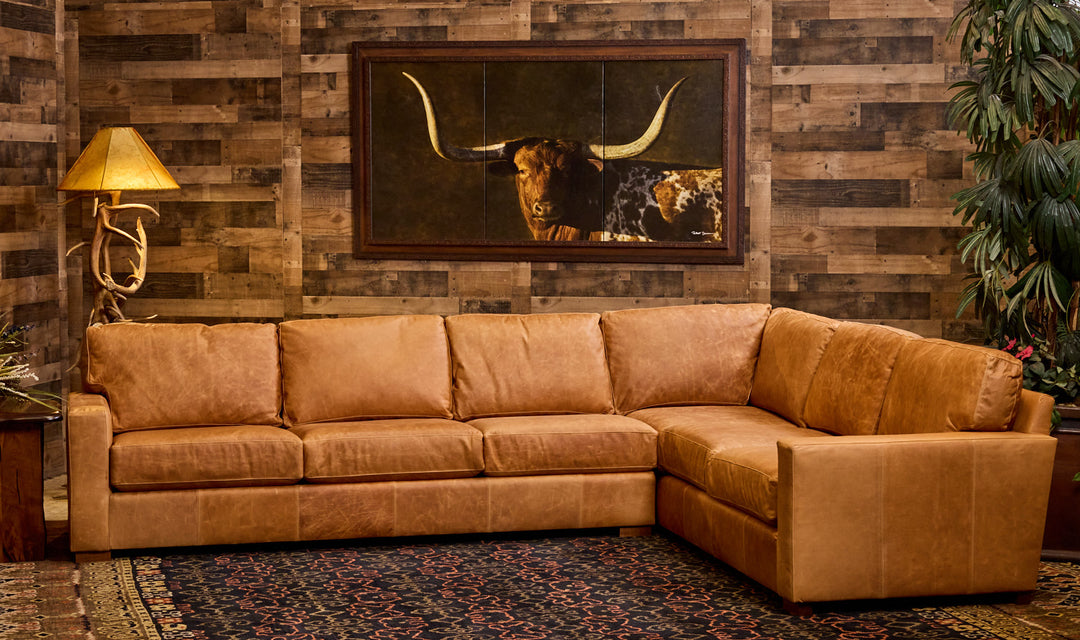Hochheim Tobacco Leather Sectional