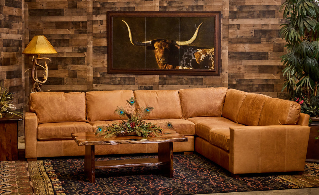 Hochheim Tobacco Leather Sectional